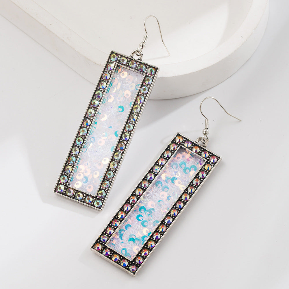 Wholesale Western leopard print leather earrings set with diamonds
